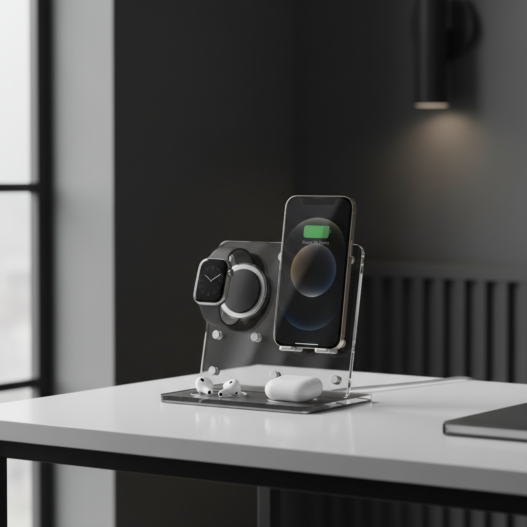 Station de charge sans fil 3-en-1 MagSafe avec iPhone, Apple Watch et AirPods